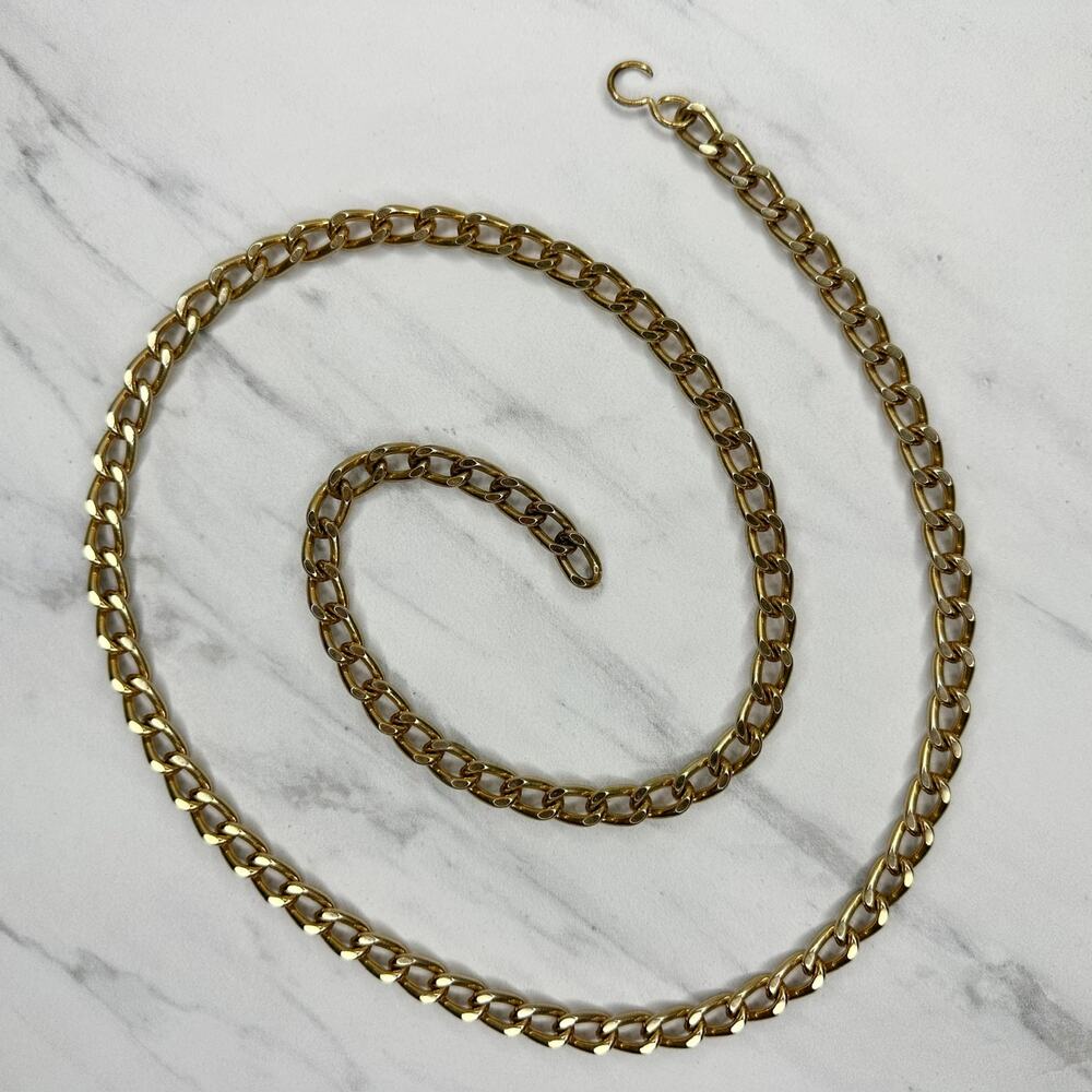 Gold Tone Chain Link Belt Y2K Festival Basic ✨